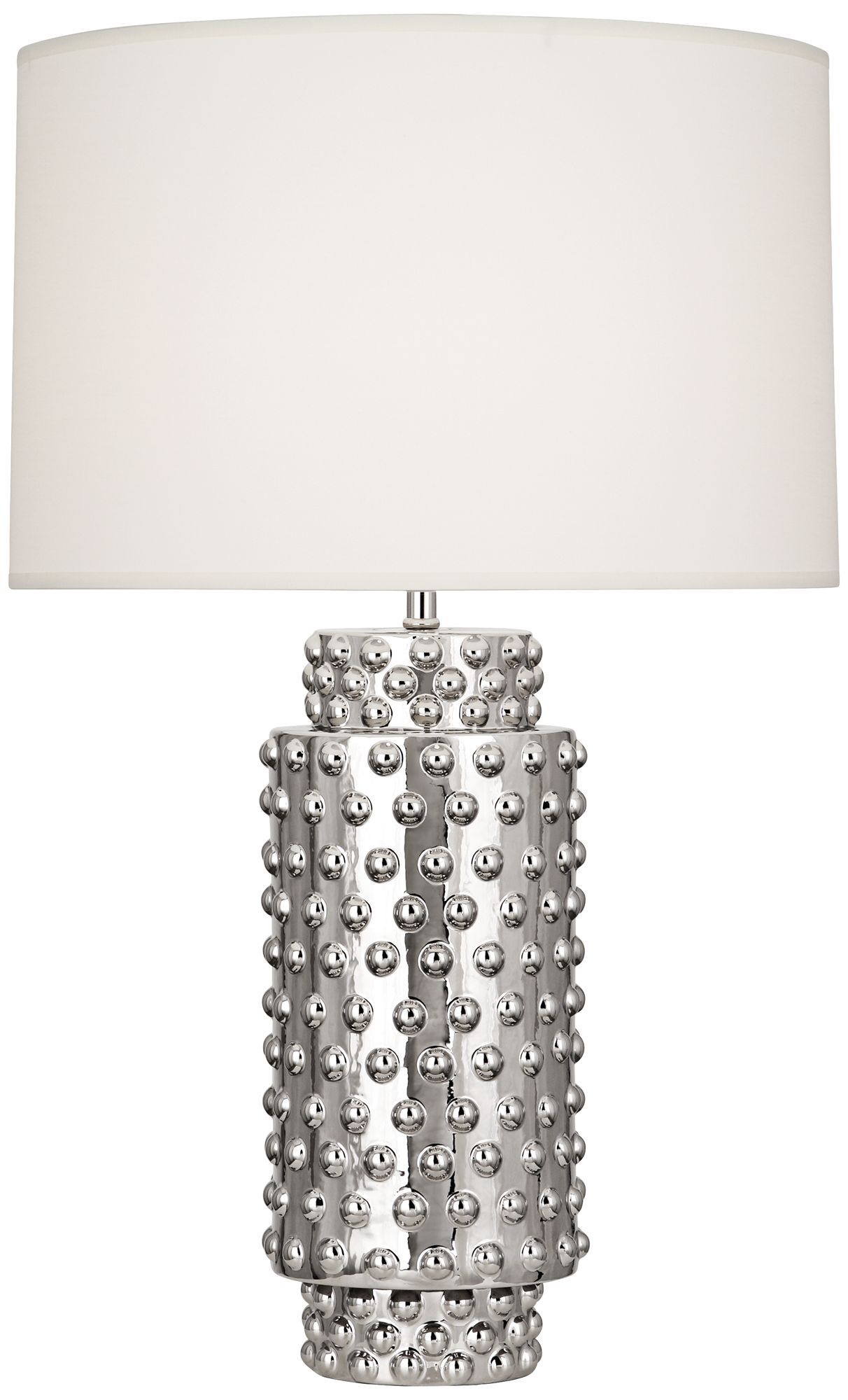 Robert Abbey Dolly White Shade Polished Nickel Table Lamp