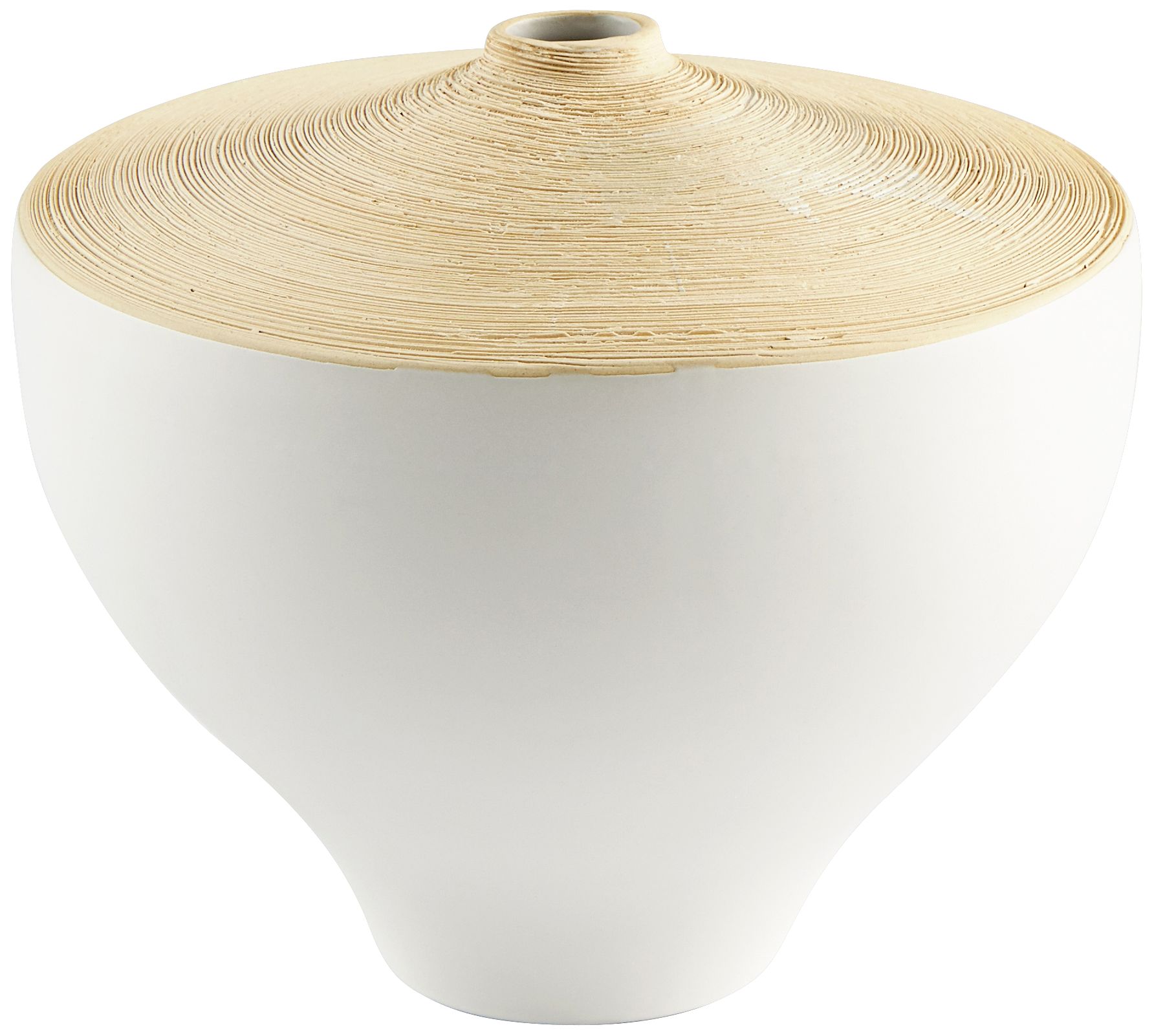 Inez Matte White 10" Wide Modern Ceramic Vase