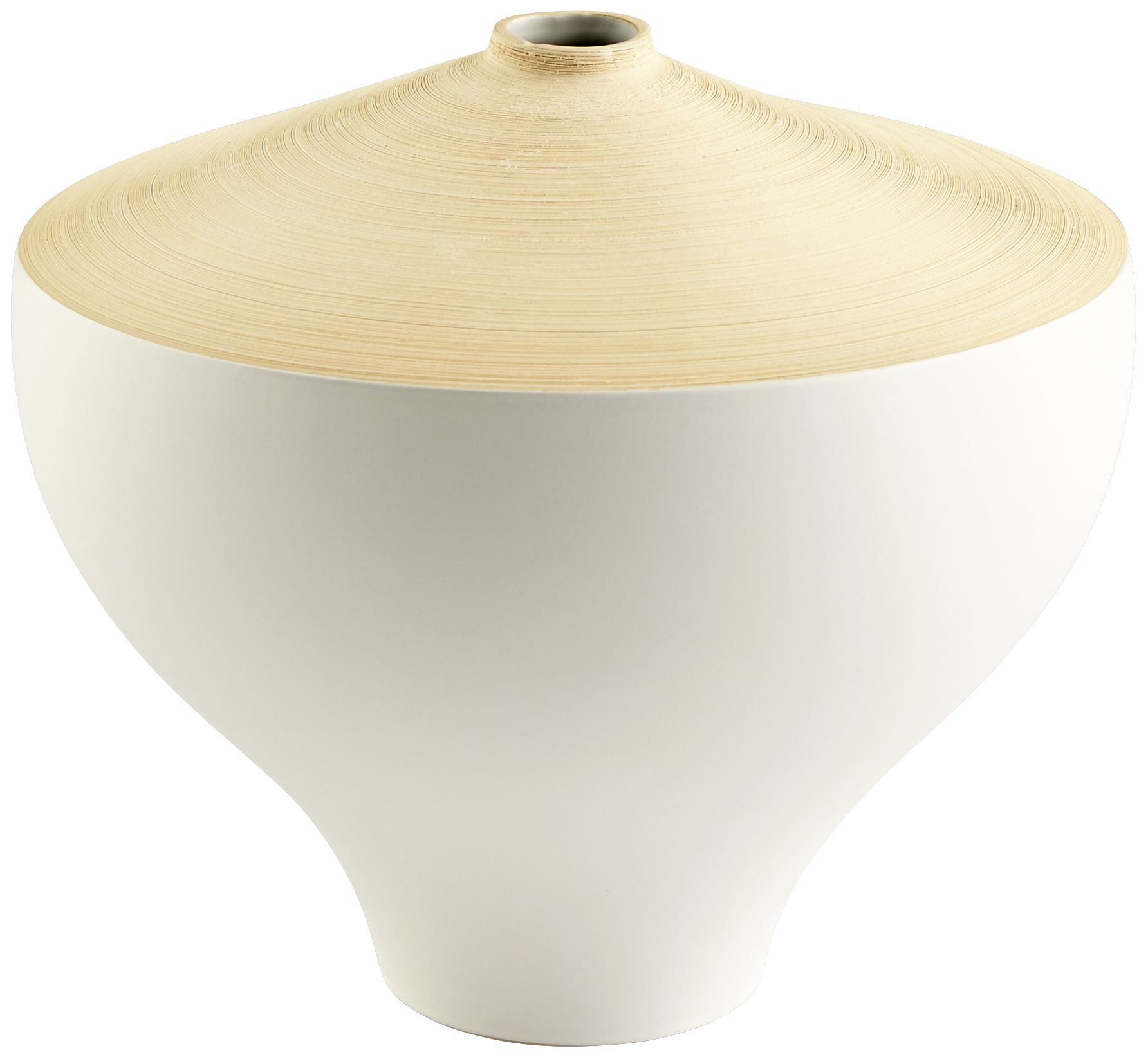 Inez Matte White 12 3/4" Wide Modern Ceramic Vase