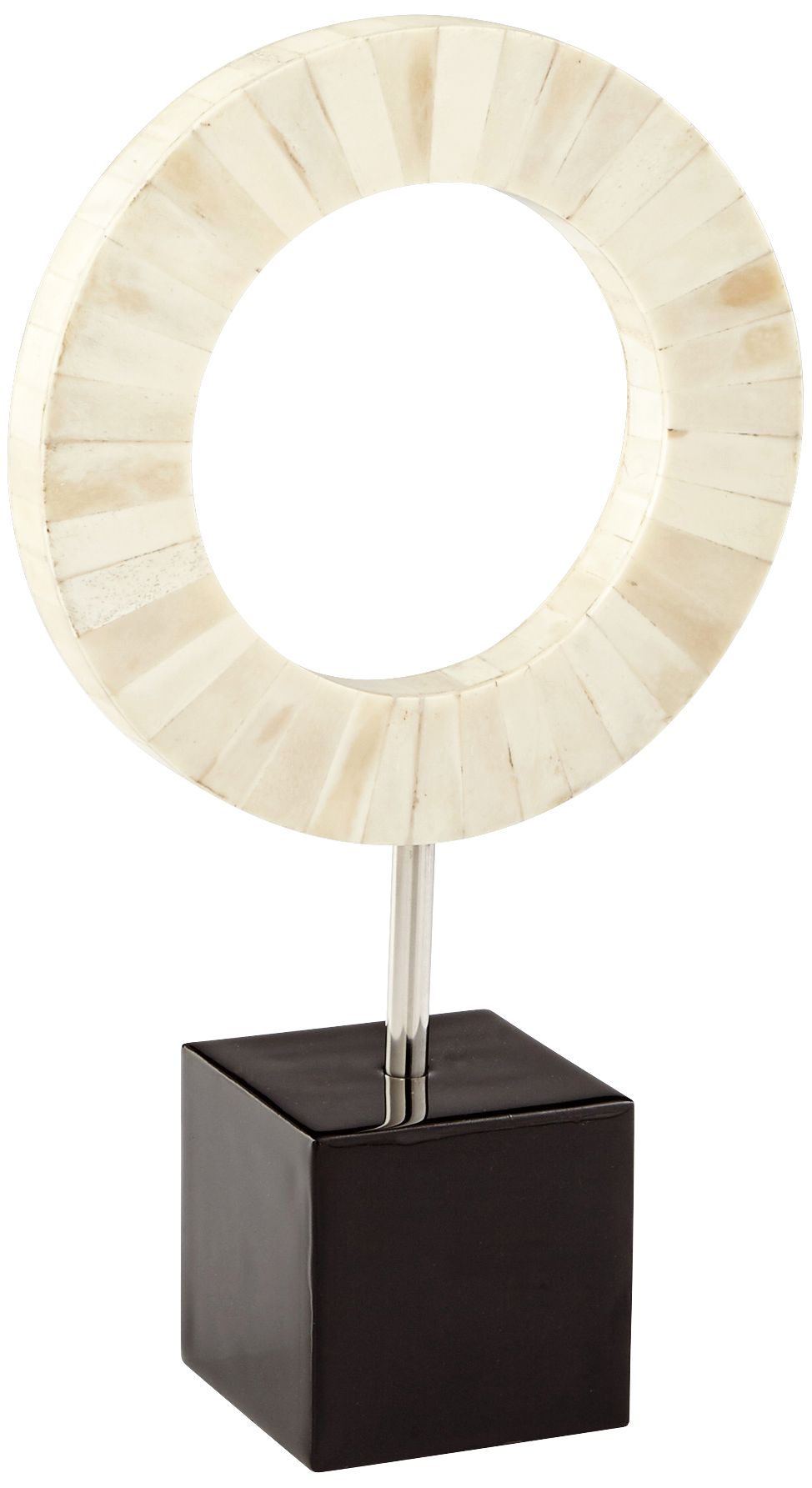 Olympian 16" High Bone and Black Modern Sculpture