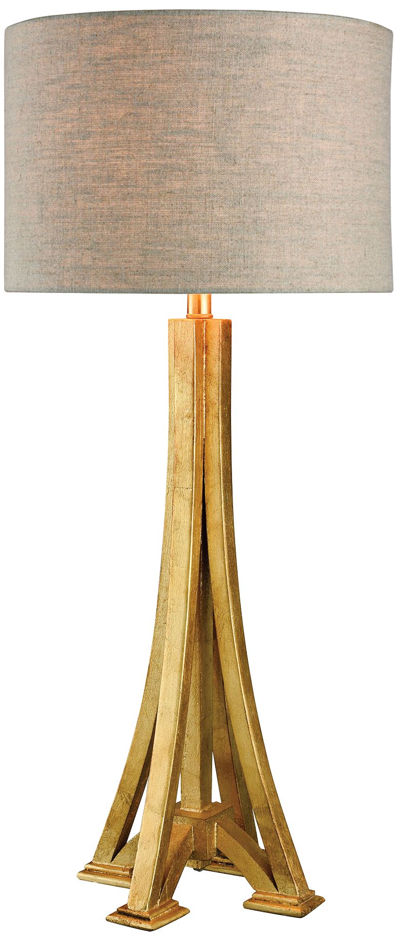 L'Expo Antique Gold Leaf Wood Table Lamp