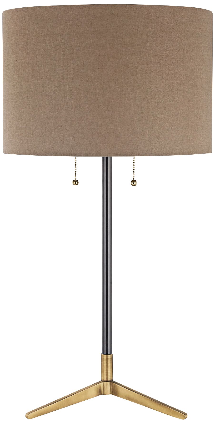 Clubhouse Black and Antique Brass Metal Table Lamp