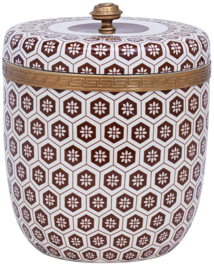 Port 68 Kenilworth Brown Decorative Round Porcelain Box