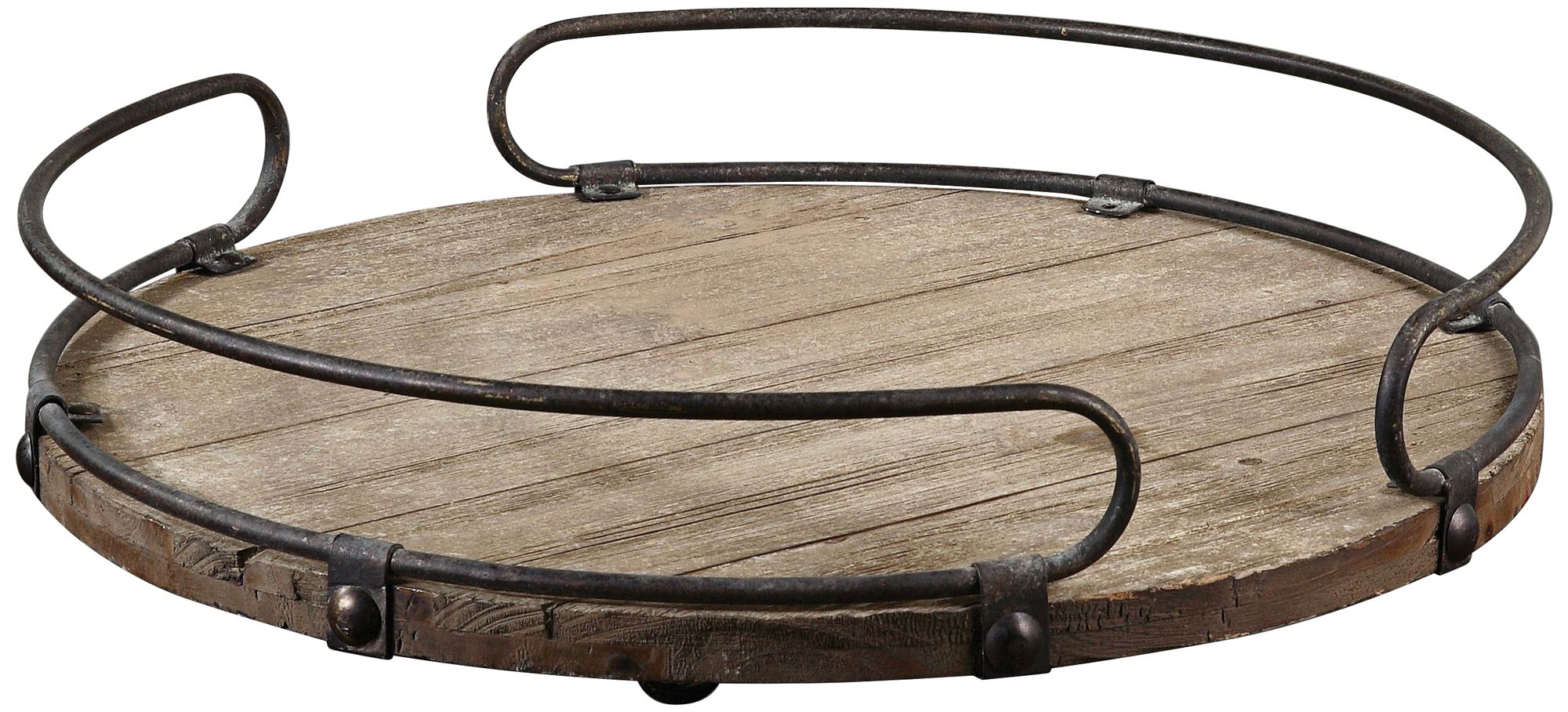 wood and metal tray