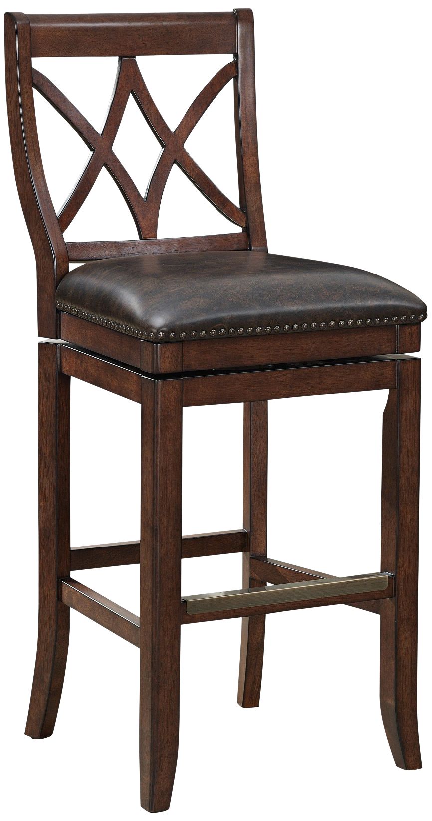 Hadley 30" Tobacco Bonded Leather Swivel Barstool