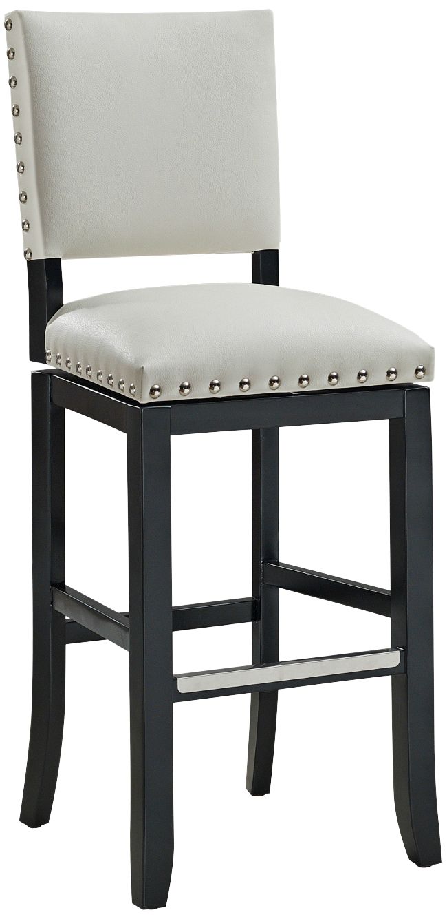 Jaxon 30" White Bonded Leather Swivel Bar Stool