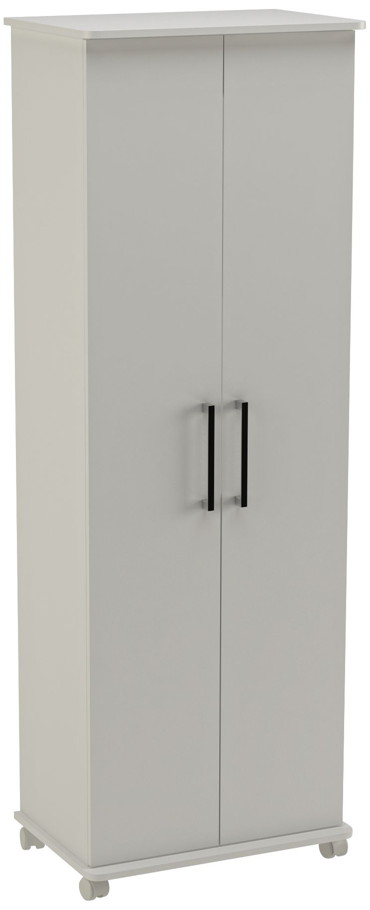 Catalonia 68" High White 2-Door Rolling Shoe Closet