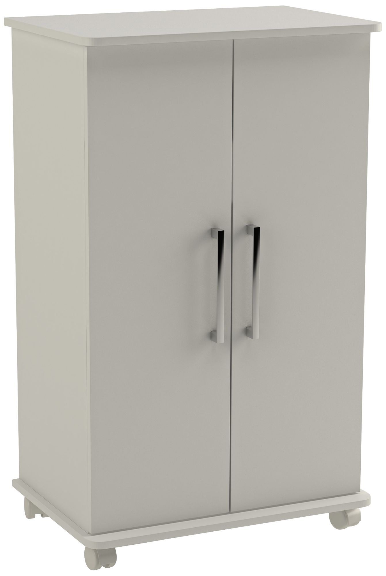 Catalonia 39" High White 2-Door Rolling Shoe Closet