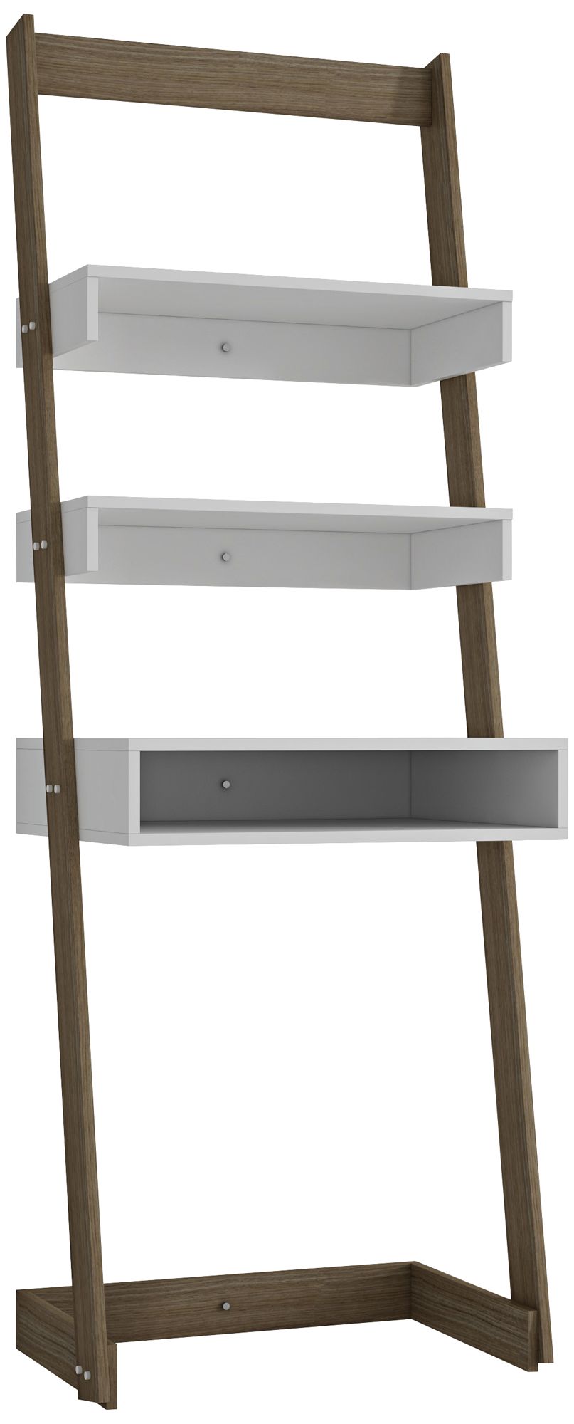 Urbane Carpina 69 3/4" High Oak Modern Ladder Shelf Desk 