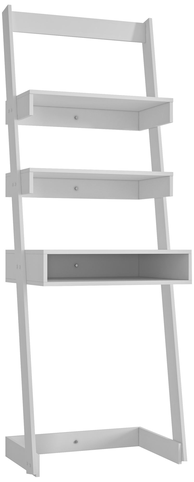 Urbane Carpina 69 3/4" High White Modern Ladder Shelf Desk