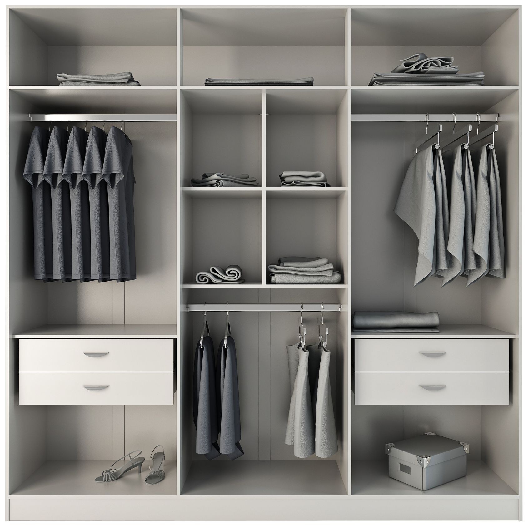 Eldridge 90 1/2" Wide White Gloss 4-Drawer Armoire