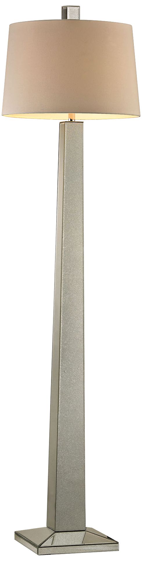 Monumental 66" High Mirror Column Floor Lamp