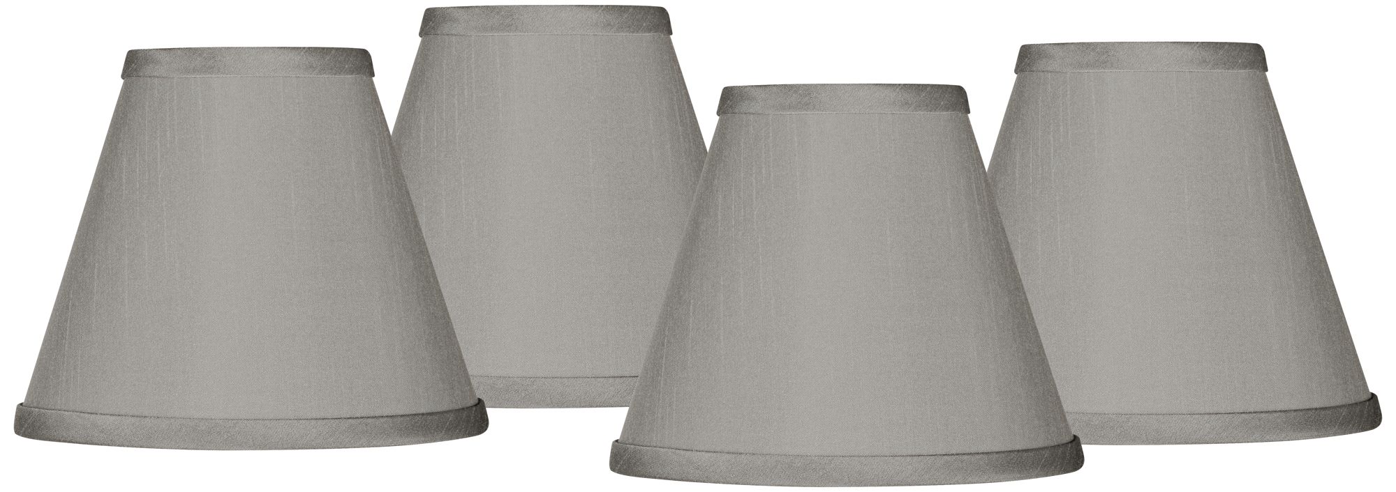 Gray Faux Silk Set of Four Shades 3x6x4 3/4 (Clip-On)