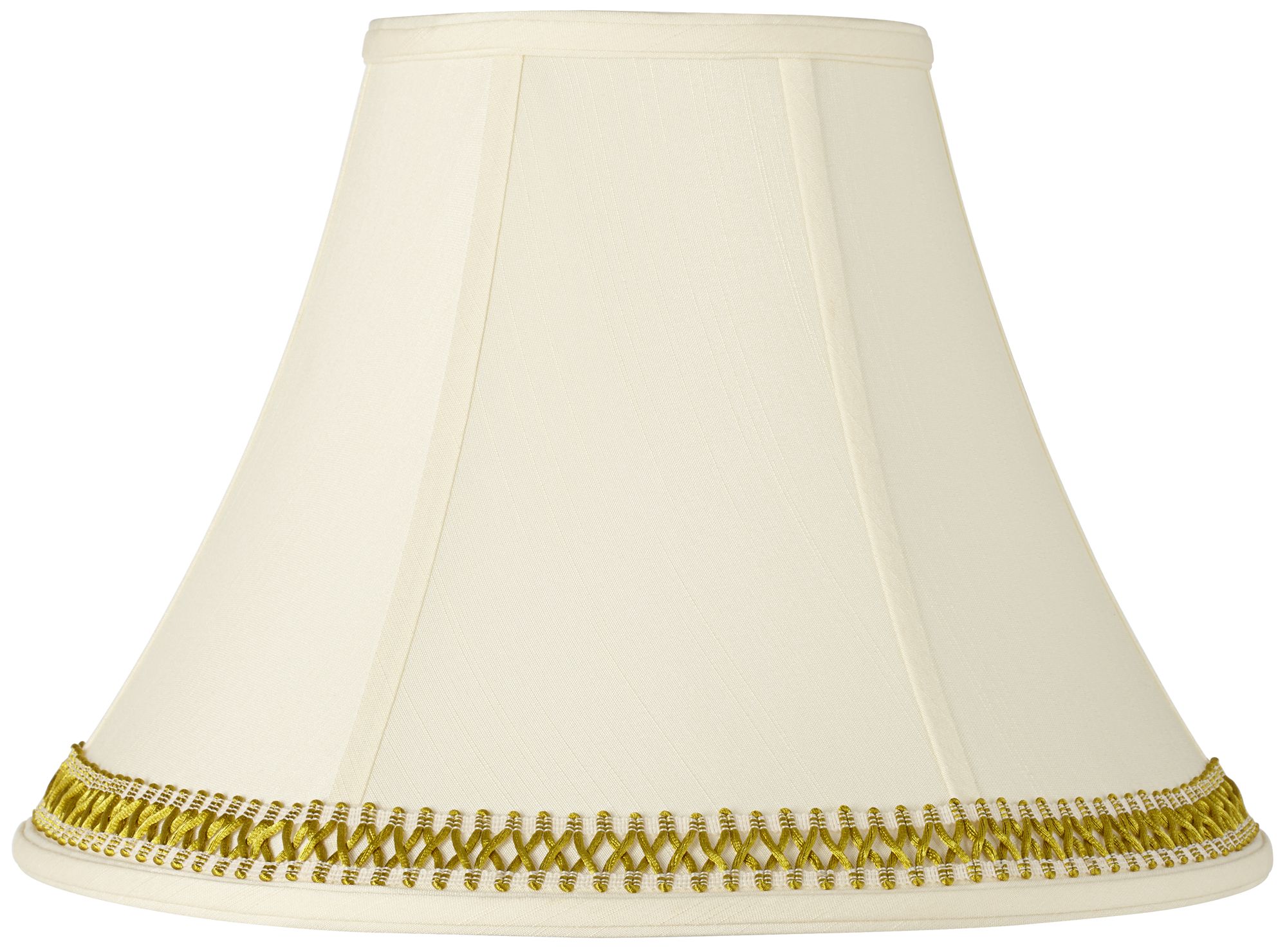 Creme Shade with Gold Satin Weave Trim 7x16x12 (Spider)