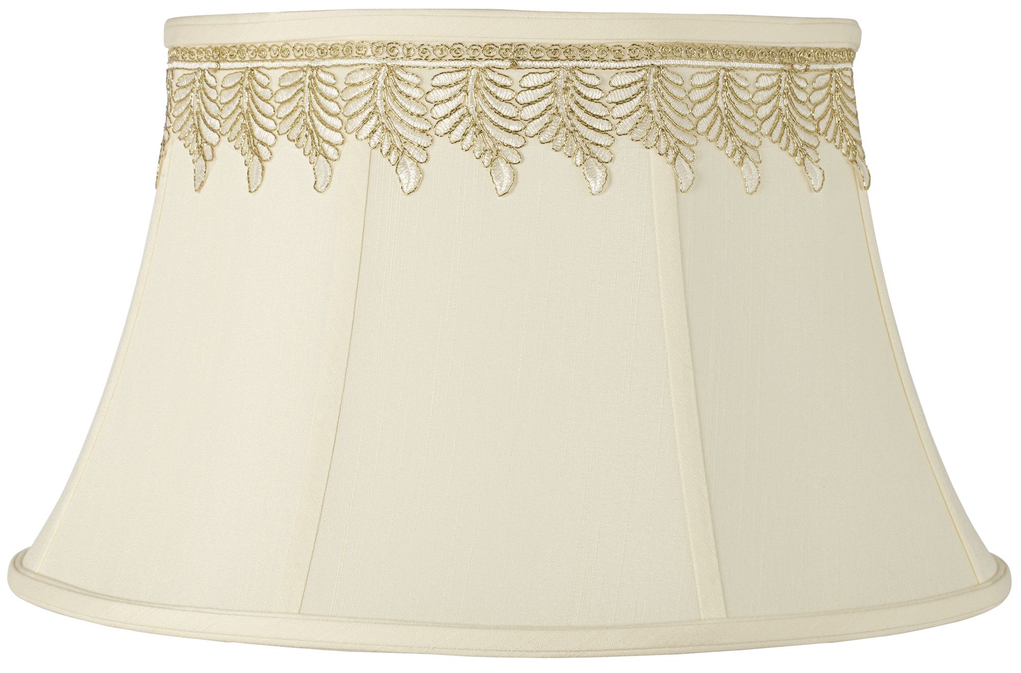 Creme Shade with Embroidered Leaf Trim 13x19x11 (Spider)