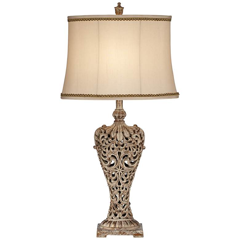 Image 2 Elle Gold Table Lamp with Florentine Twist Trim