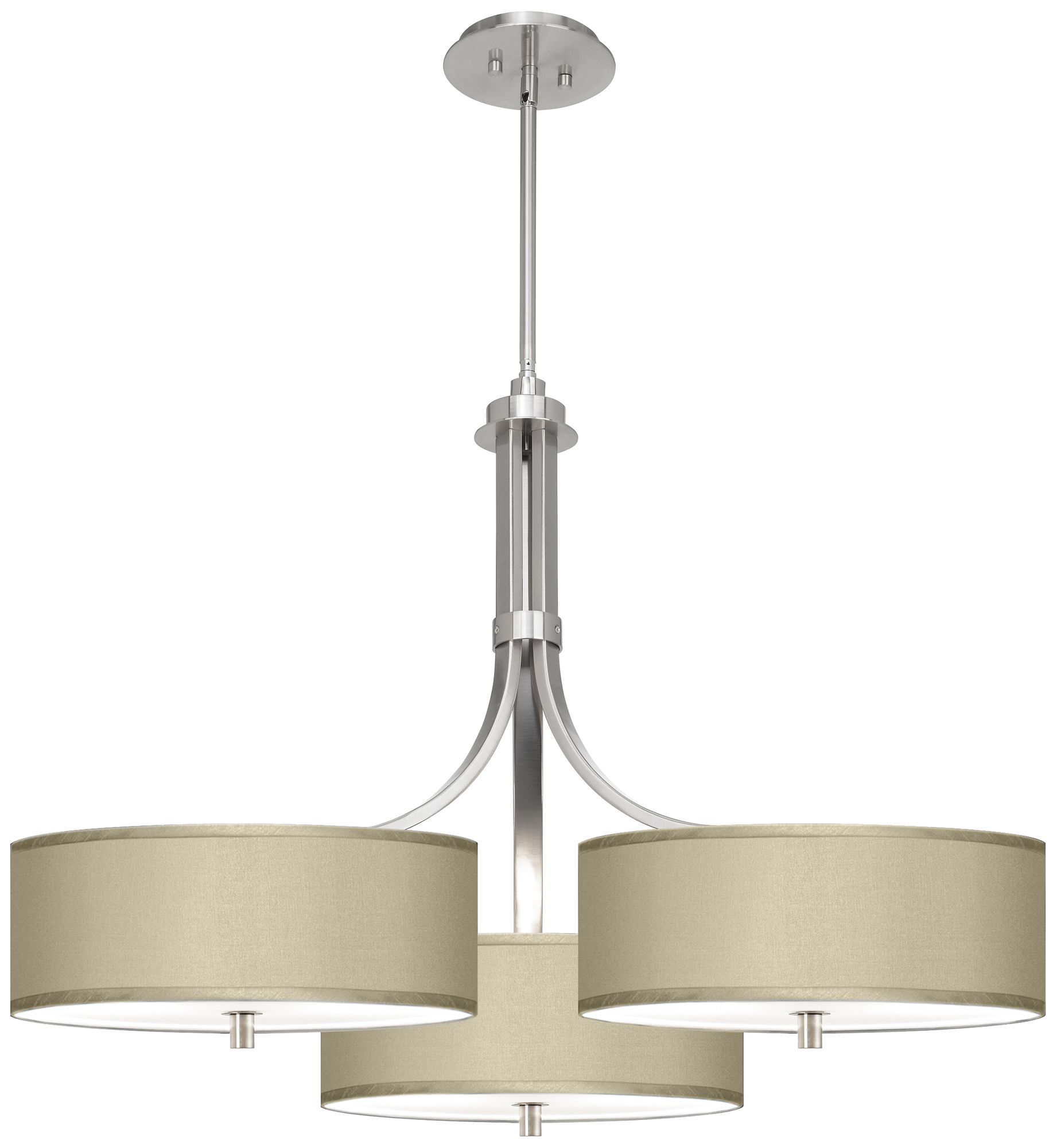 Sesame Faux Silk 36" Wide Triple Shade Pendant