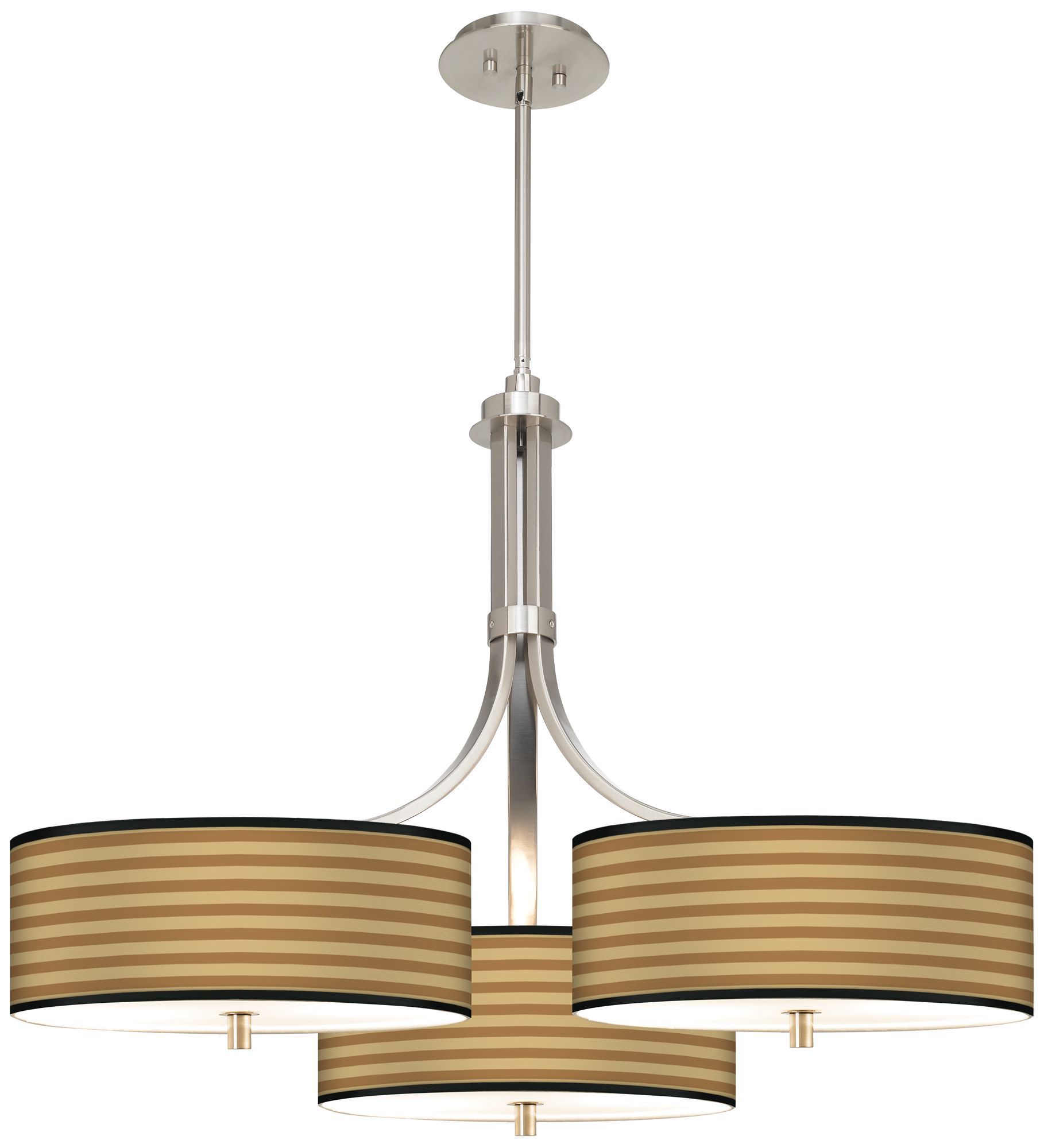 Butterscotch Parallels Giclee 36" Wide Triple Pendant