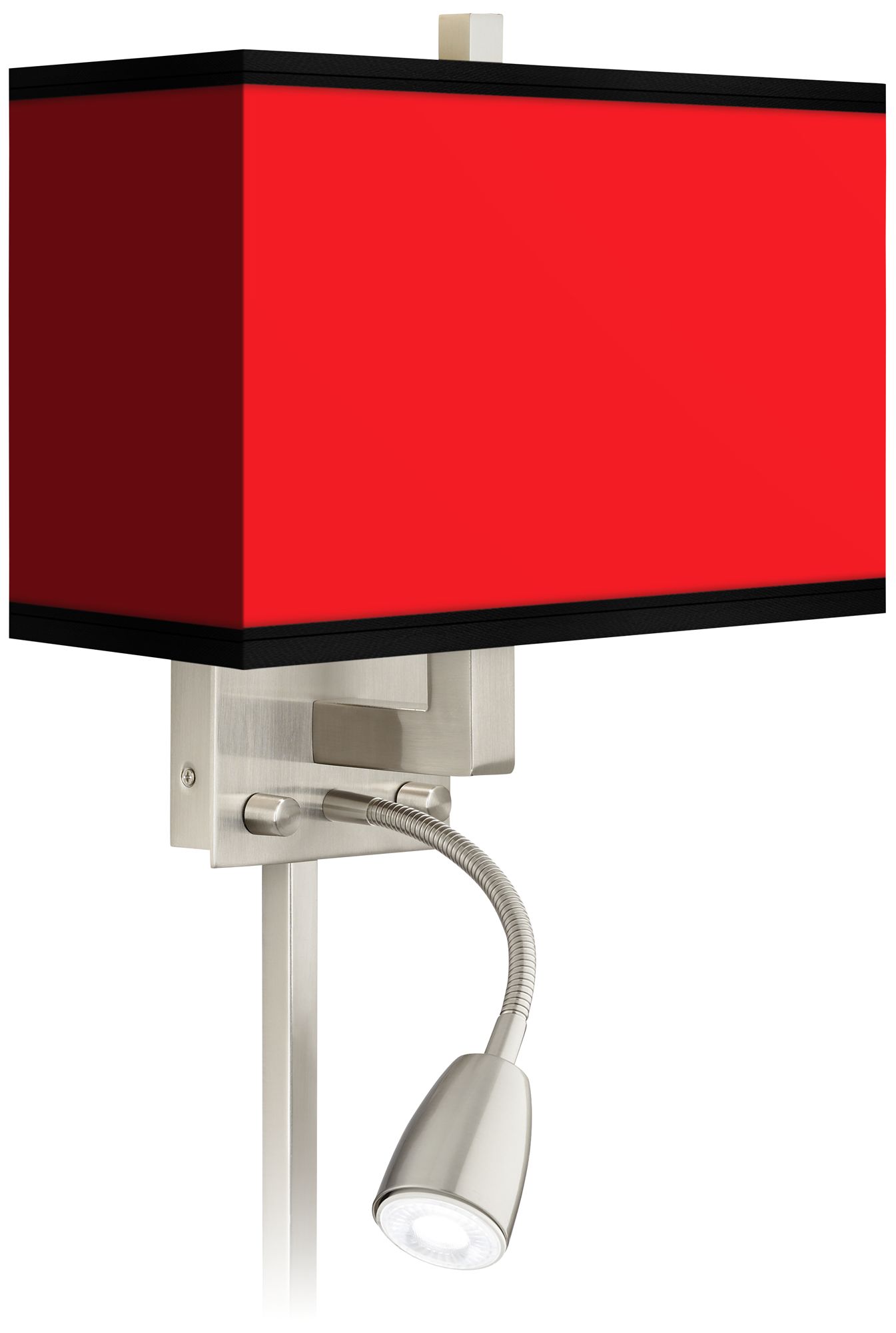 All Red Giclee LED Reading Light Plug-In Sconce