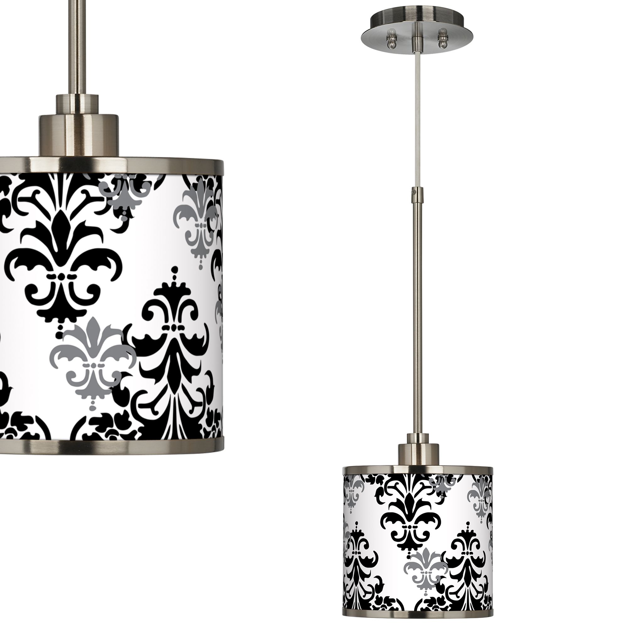Damask Shadow Giclee Glow Mini Pendant Light
