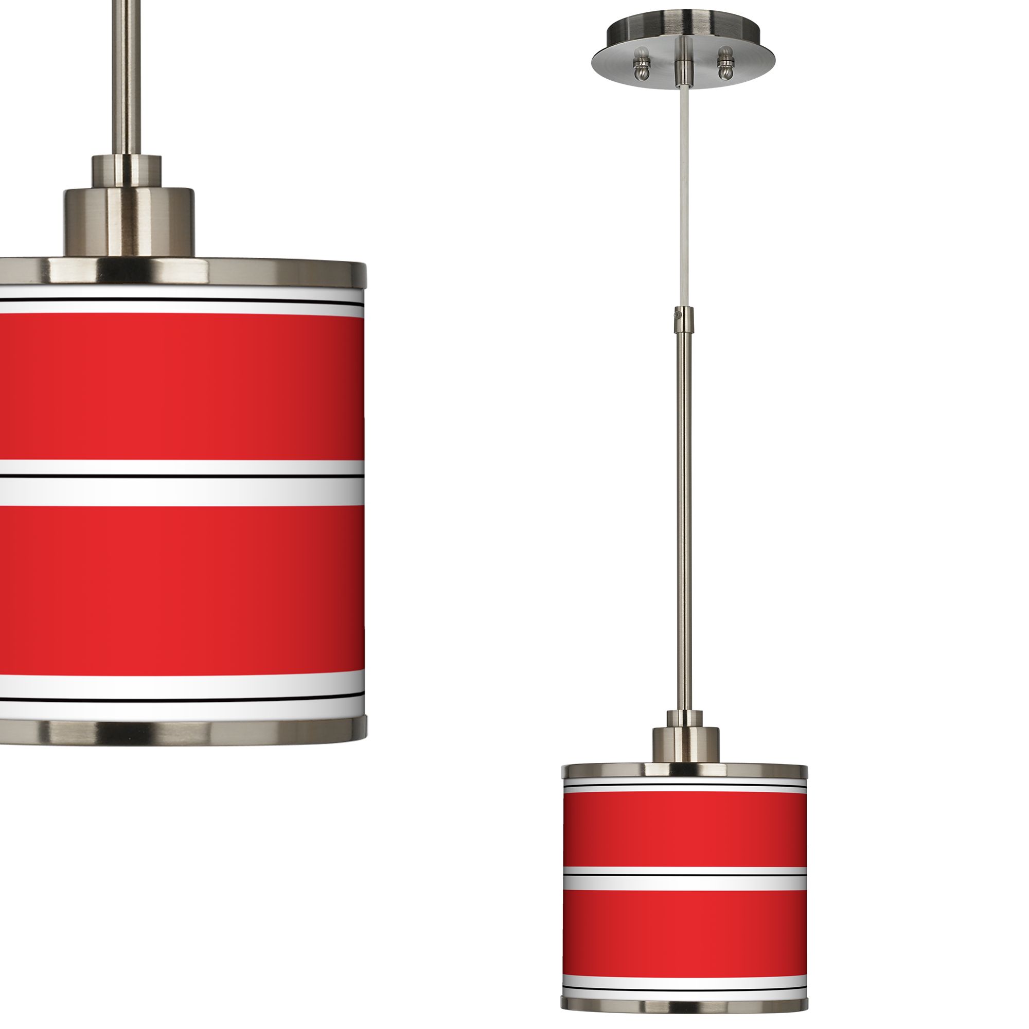 Red Stripes Giclee Glow Mini Pendant Light