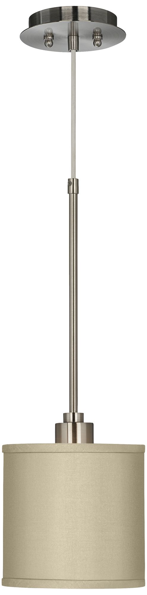 Sesame 7" Wide Faux Silk Mini-Pendant Light