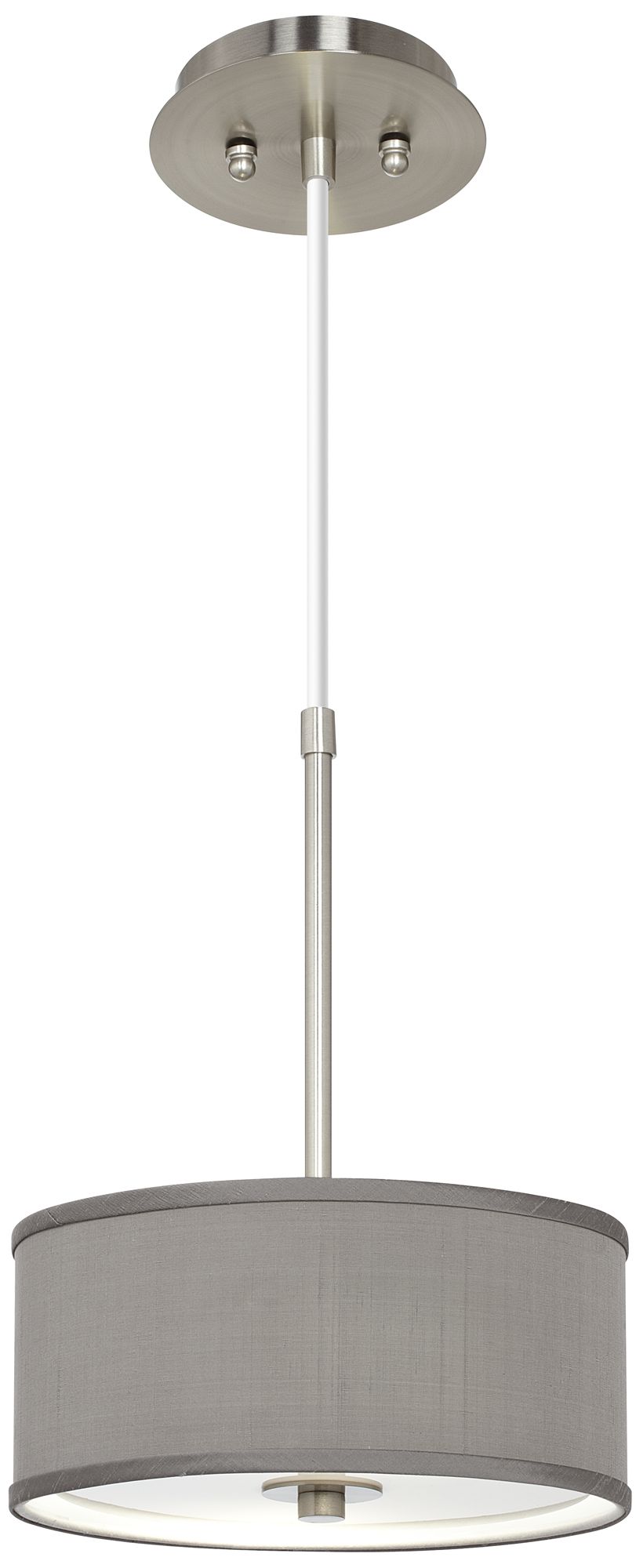 Gray Faux Silk 10 1/4" Wide Mini Pendant