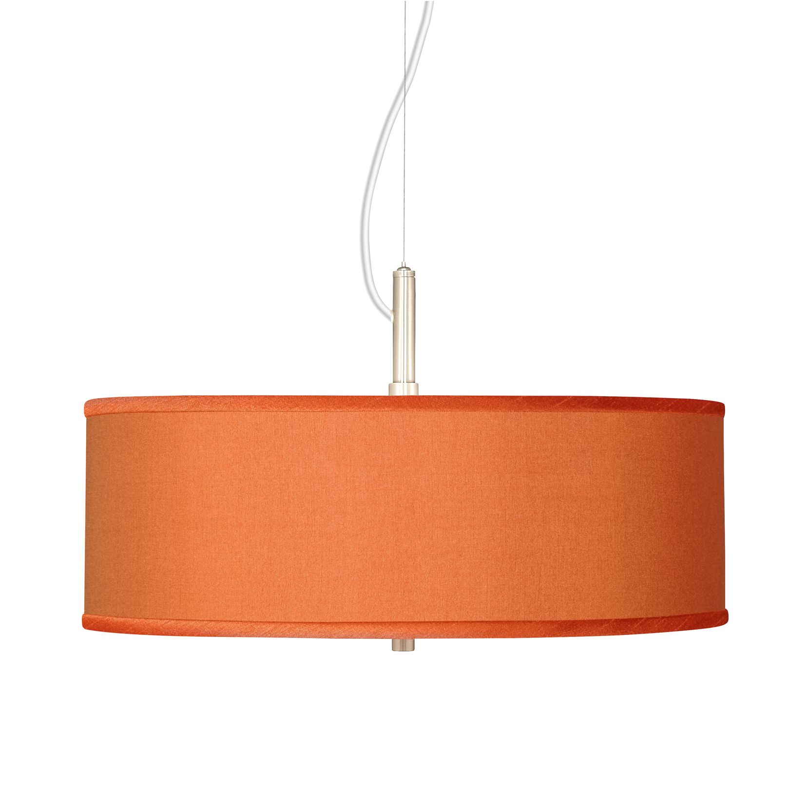 Orange Faux Silk 20" Wide Pendant Light