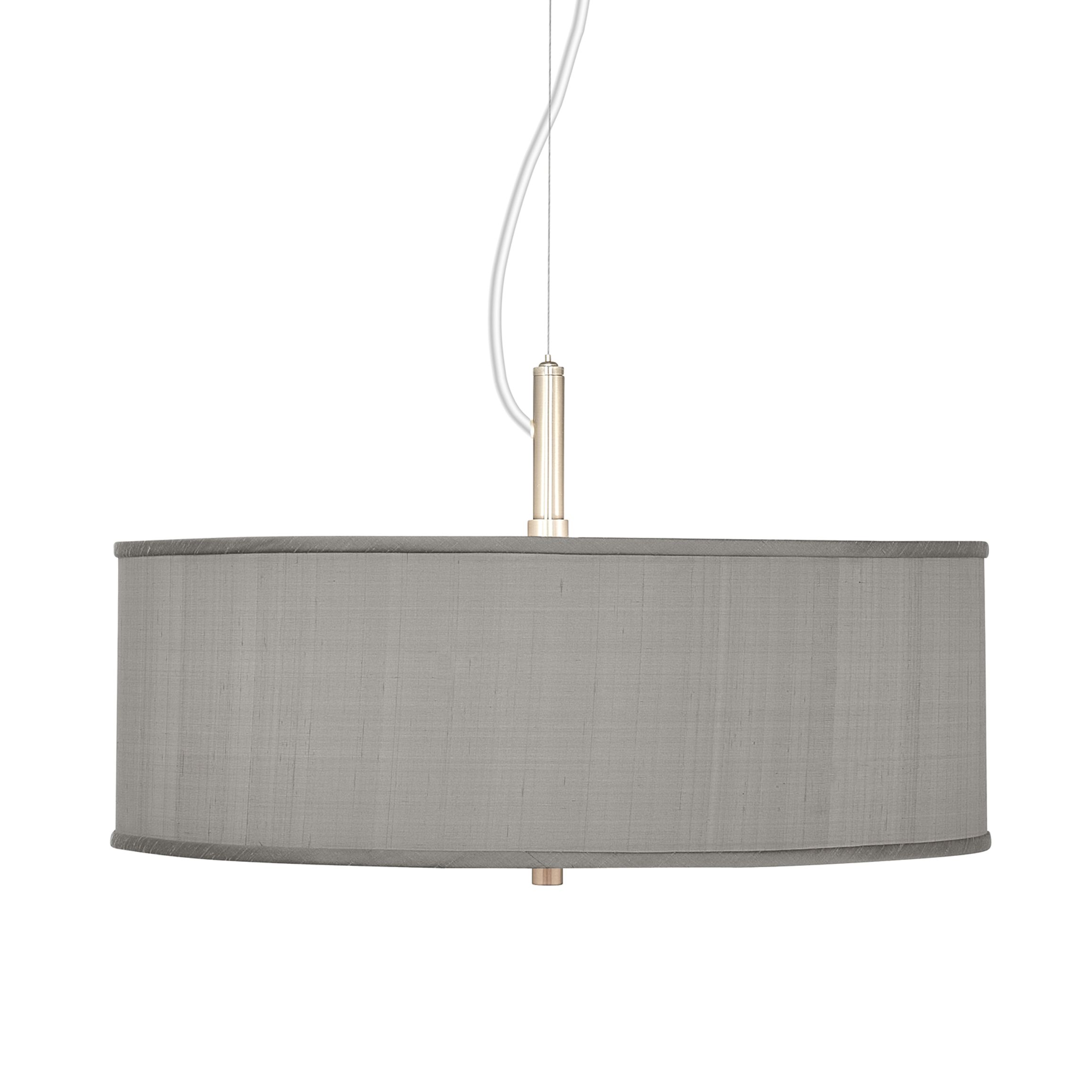 Gray Textured Faux Silk 20" Wide Pendant Chandelier