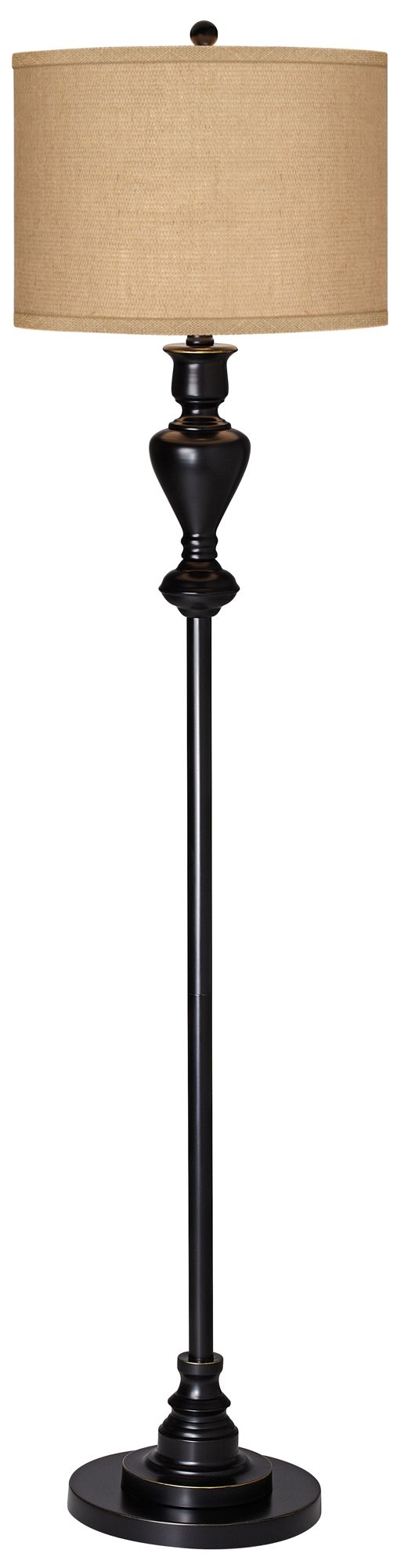 Woven Burlap Black Bronze Floor Lamp 9V401 Lamps Plus