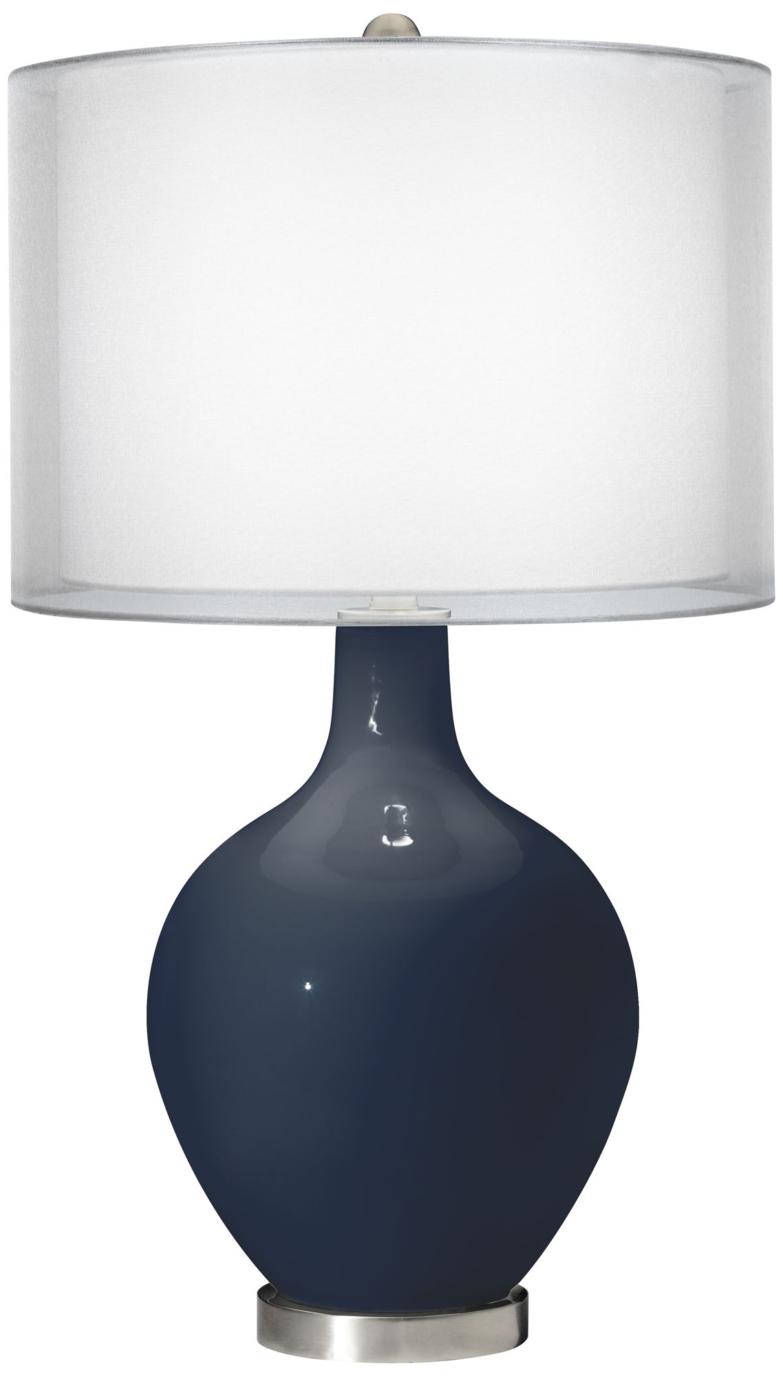 Naval Double Sheer Silver Shade Ovo Table Lamp