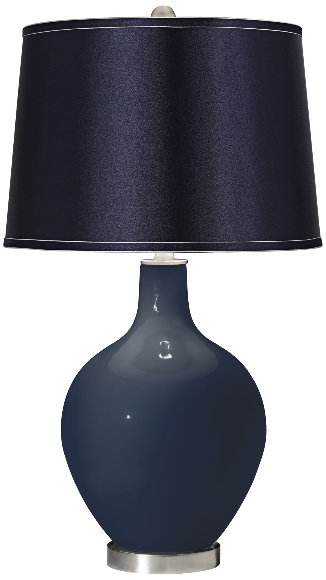Naval Satin Navy Shade Ovo Table Lamp 9V409 Lamps Plus