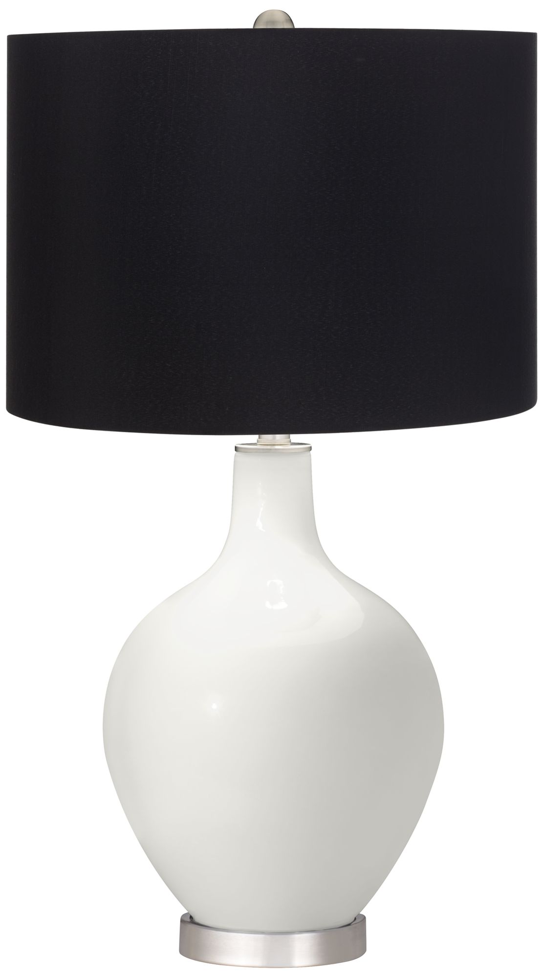Winter White Black Shade Ovo Table Lamp