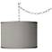 Swag Style 13 1/2" Wide Gray Faux Silk Shade Plug-In Chandelier
