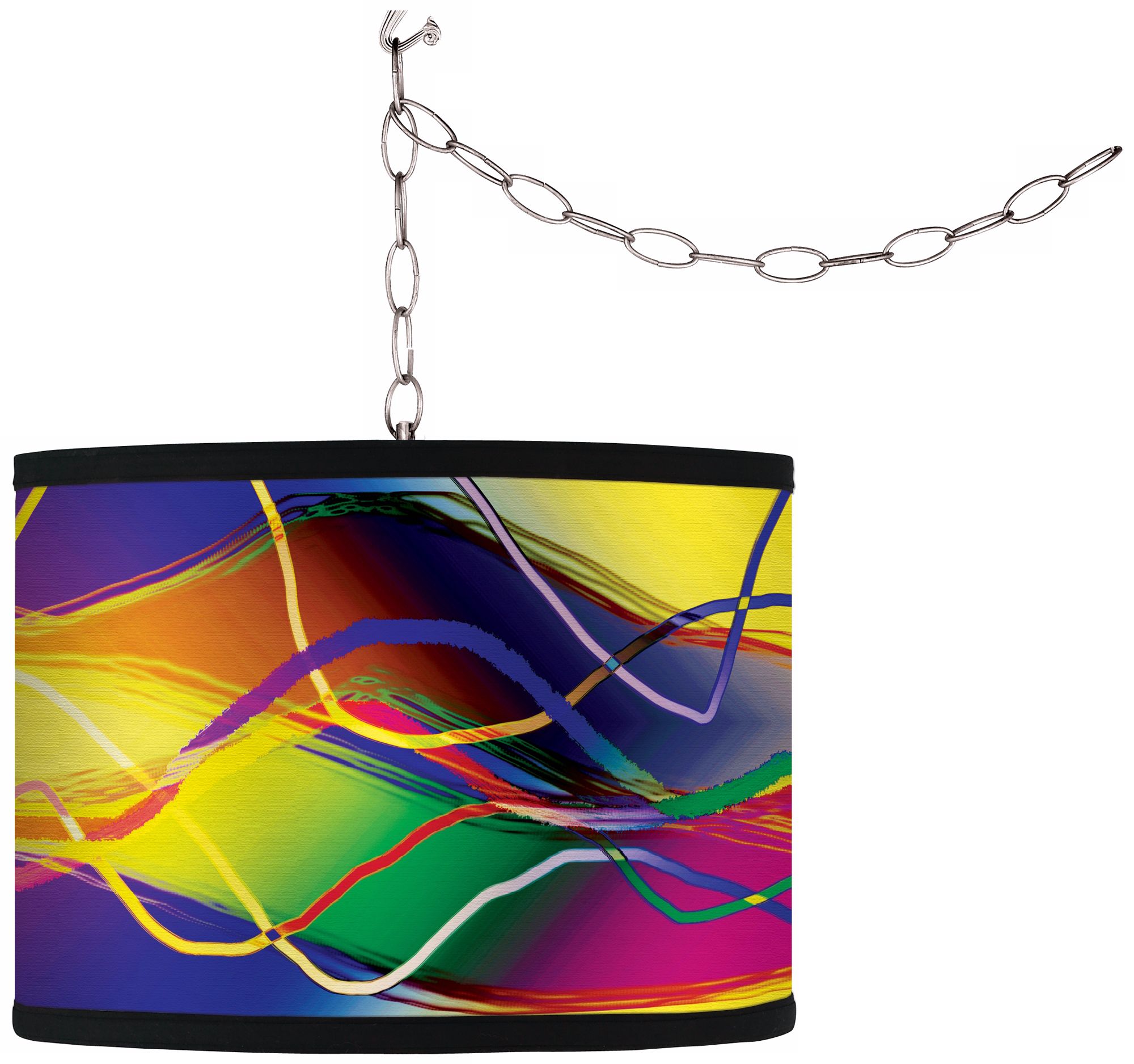 Colors in Motion (Light) Giclee Glow Plug-In Swag Pendant