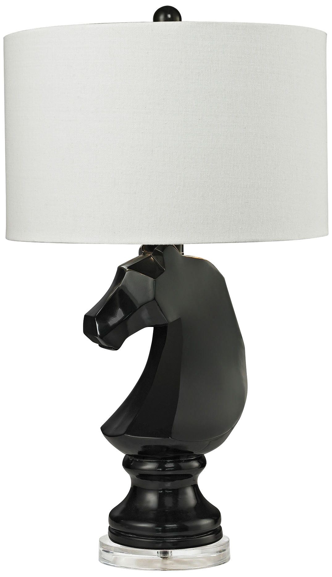 Dark Knight Gloss Black Ceramic Table Lamp