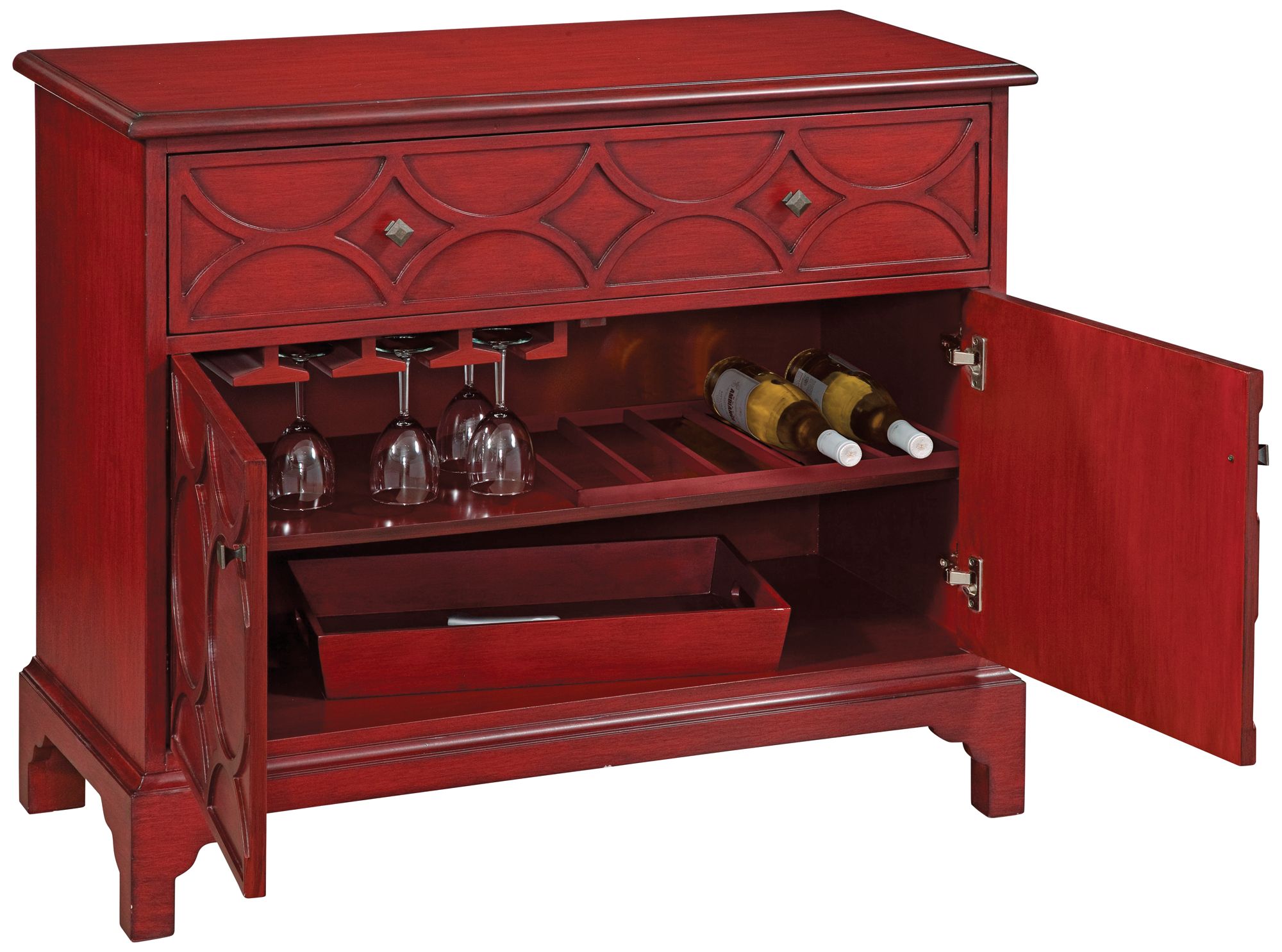 Quinn 40" Wide Red Wood Hospitality Bar Cabinet