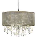 Champagne 18&quot; Wide Beaded Polished Chrome Pendant Light