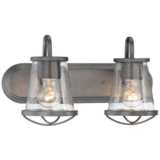 Darby 9 3/4&quot; High Weathered Iron 2-Light Wall Sconce