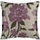 Surya Blossom Neutral and Purple 18" Square Throw Pillow
