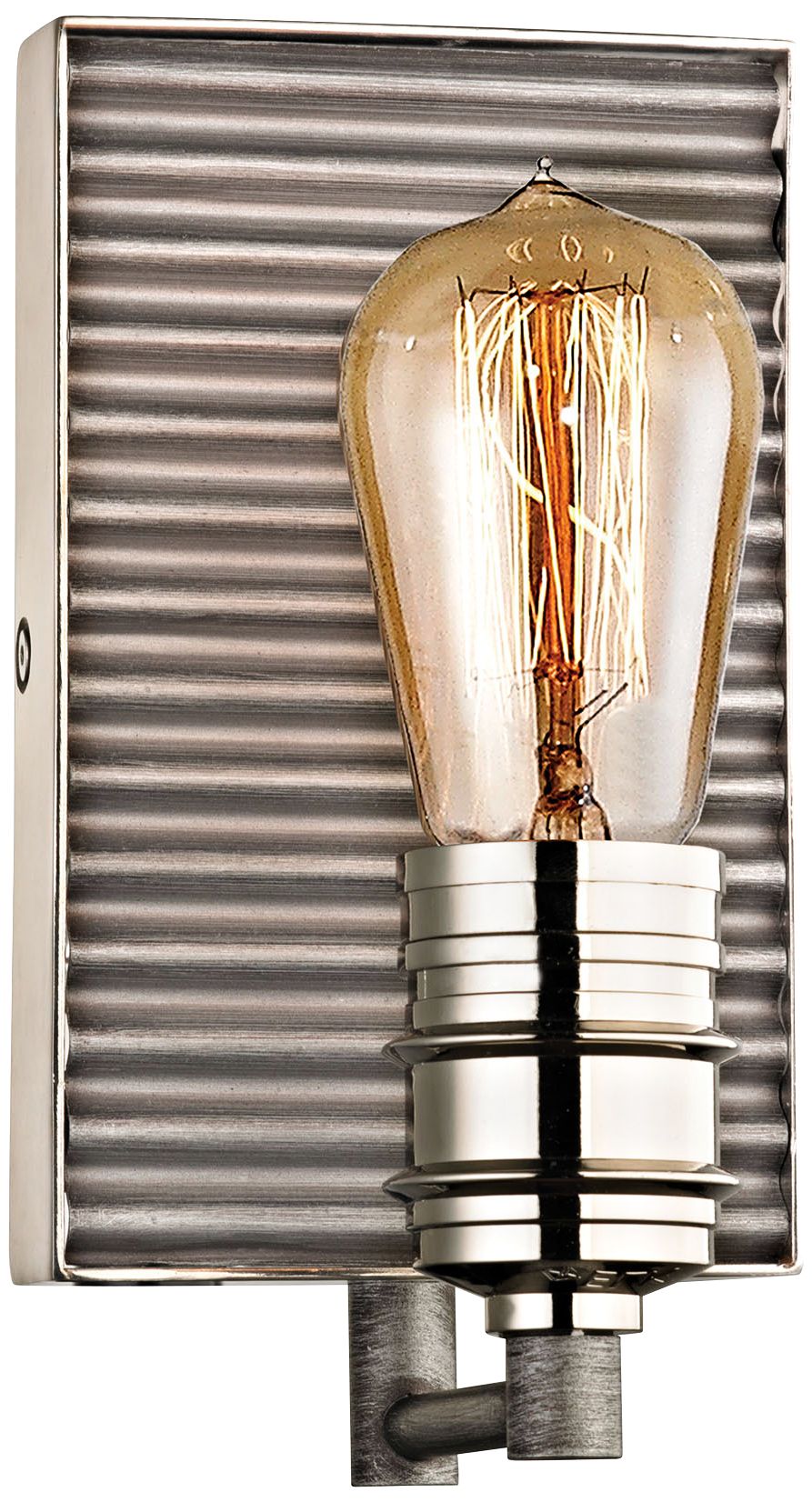 Corrugated Steel 9"H Weathered Zinc and Nickel Wall Sconce