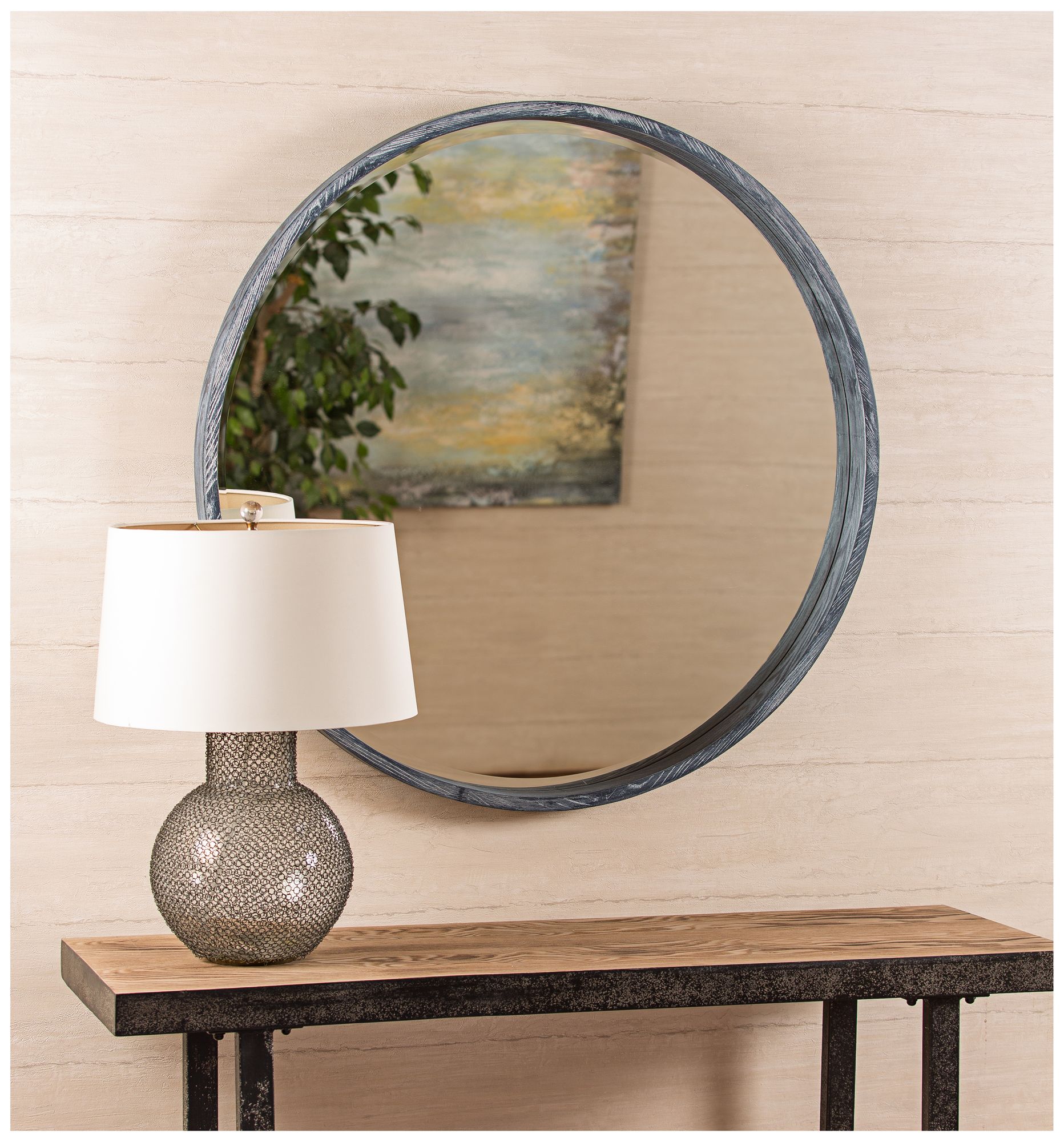 Parson Gray 36" Contemporary Round Mirror