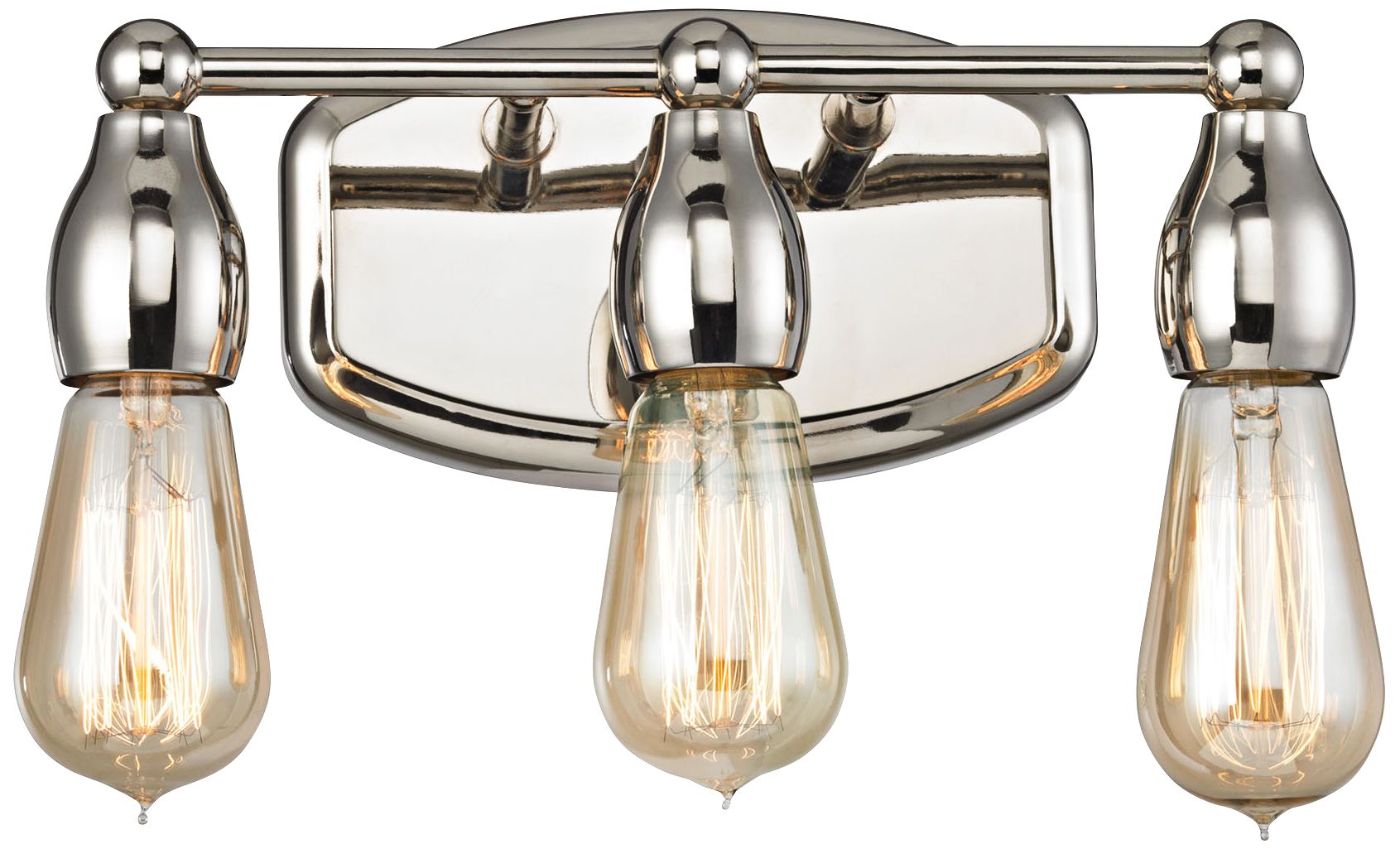 Vernon 12" Wide Polished Nickel 3-Light Bath Light