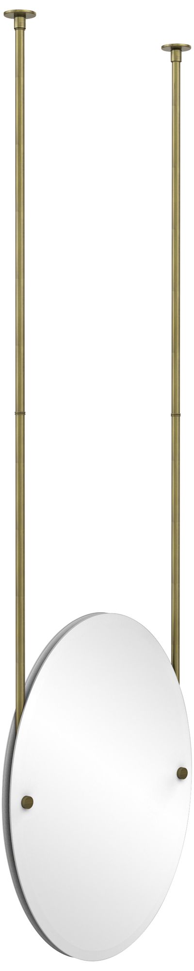 Avondale Ceiling-Hung Antique Brass 21" x 29" Oval Mirror