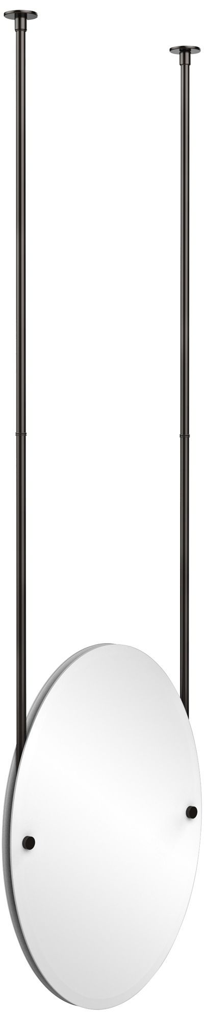 Avondale Ceiling-Hung Oiled Bronze 21" x 29" Oval Mirror