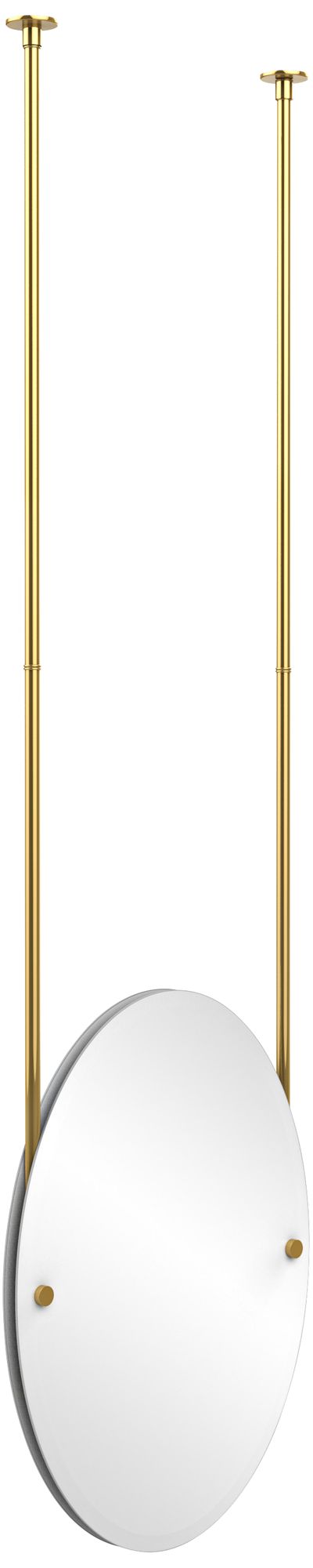 Avondale Ceiling Hung Polished Brass 21 X 29 Oval Mirror