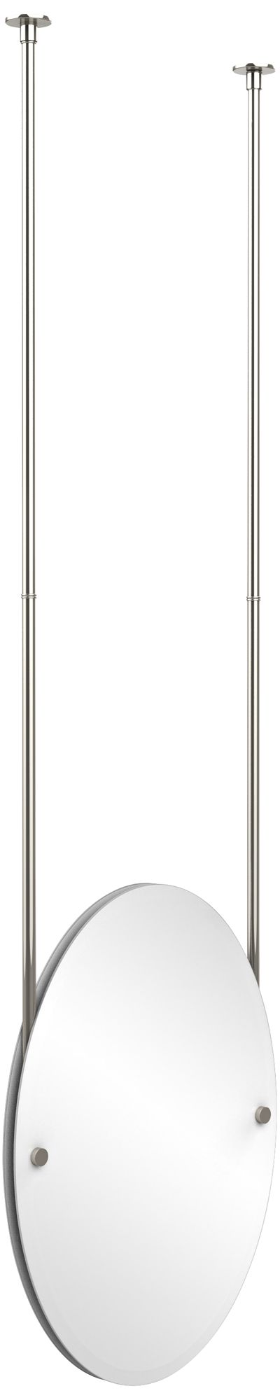 Avondale Ceiling-Hung Polished Nickel 21" x 29" Oval Mirror