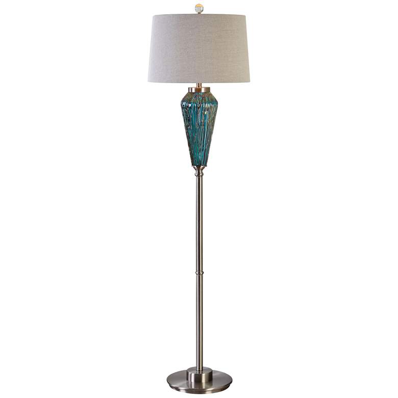Image 2 Uttermost Almanzora 67 1/4" High Brushed Nickel Floor Lamp