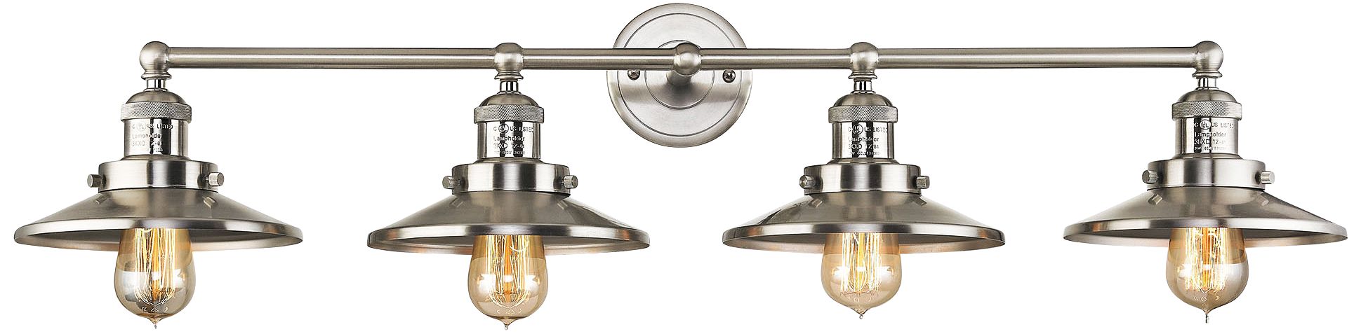 English Pub 38" Wide Satin Nickel 4-Light Bath Light