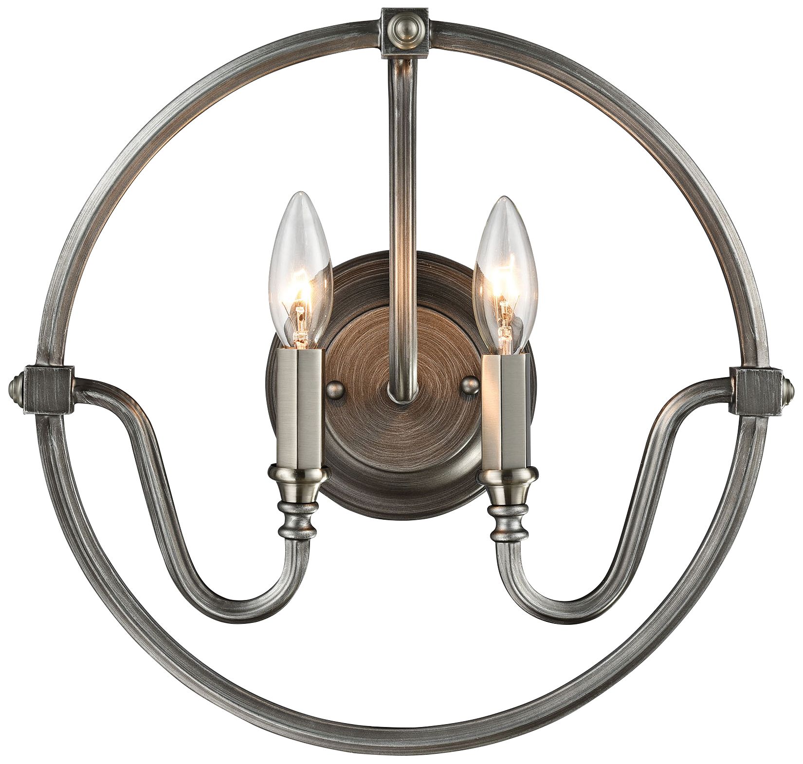 Stanton 14"H Weathered Zinc and Brushed Nickel Wall Sconce